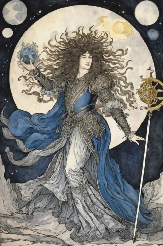 arthur rackham,the snow queen,rusalka,kate greenaway,queen of the night,cybele,zodiac sign libra,the enchantress,priestess,constellation lyre,lady of the night,pall-bearer,moon phase,suit of the snow maiden,the sea maid,herfstanemoon,phase of the moon,mucha,virgo,lunar,Illustration,Retro,Retro 25