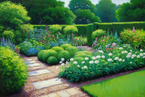 green garden,cottage garden,english garden,gardens,vegetables landscape,giverny,towards the garden,the garden,green landscape,garden,summer border,flower garden,home landscape,spring garden,flower borders,floral border,green lawn,garden of plants,meadow in pastel,green border,Art,Classical Oil Painting,Classical Oil Painting 15