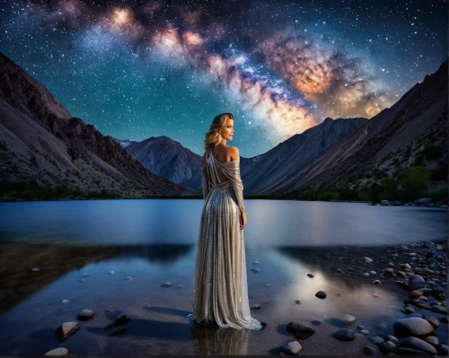 fantasy picture,astronomy,photo manipulation,the milky way,milky way,photomanipulation,celestial,celestial phenomenon,the universe,starry sky,milkyway,celestial bodies,astronomer,image manipulation,mystical portrait of a girl,starfield,the night sky,conceptual photography,starry night,universe,Photography,Fashion Photography,Fashion Photography 03