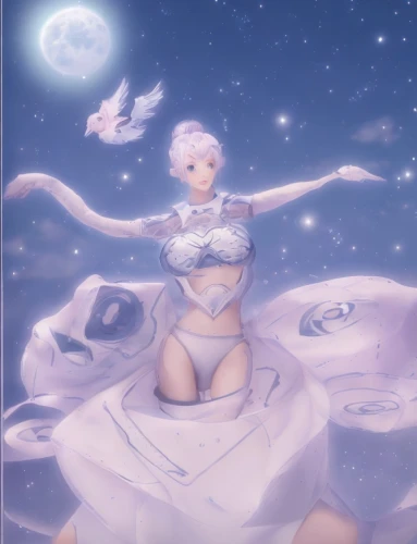 rem in arabian nights,celestial body,japanese sakura background,celestial,sakura background,fantasia,tiber riven,white dove,venus,dove,white rose snow queen,eve,sky rose,celestial bodies,la nascita di venere,rei ayanami,fantasy woman,cg artwork,vintage angel,angel,Game&Anime,Manga Characters,Aesthetics