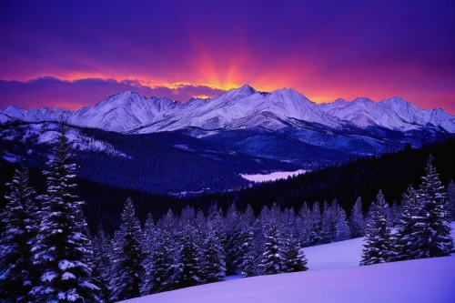 alpine sunset,mountain sunrise,snowy mountains,splendid colors,snow landscape,tatra mountains,snowy landscape,cascade mountain,snow mountain,snow mountains,the beauty of the mountains,purple landscape,mountains snow,atmosphere sunrise sunrise,colorful light,beautiful landscape,snowy peaks,landscape mountains alps,winter magic,mountain peak,Illustration,Realistic Fantasy,Realistic Fantasy 33