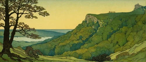 loreley,braque d'auvergne,chalk cliff,escarpment,lake neuchâtel,edward lear,mountain scene,jusangjeolli cliff,loreley view urbar,landscape with sea,1921,1926,1925,lake baikal,gower,cliff top,travel poster,landscape,bastei,coastal landscape,Illustration,Retro,Retro 17