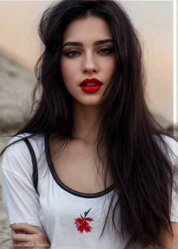 white and red,girl in t-shirt,rose white and red,red lips,red lipstick,women fashion,indian girl,poppy red,romantic look,image manipulation,girl on a white background,indian woman,women clothes,natural cosmetic,indian,maple leaf red,on a red background,yemeni,isolated t-shirt,eurasian,Common,Common,Photography