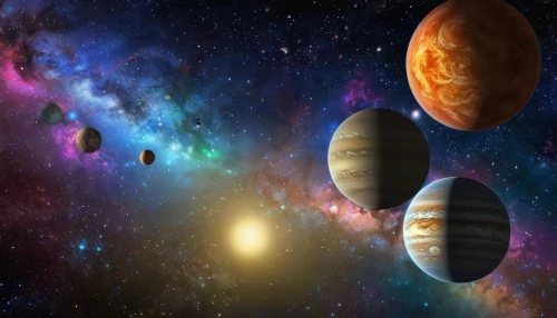 inner planets,planetary system,planets,solar system,the solar system,saturnrings,io centers,galilean moons,binary system,space art,exoplanet,celestial bodies,alien planet,extraterrestrial life,planet eart,outer space,io,astronomical,galaxy types,gas planet,Illustration,Realistic Fantasy,Realistic Fantasy 01