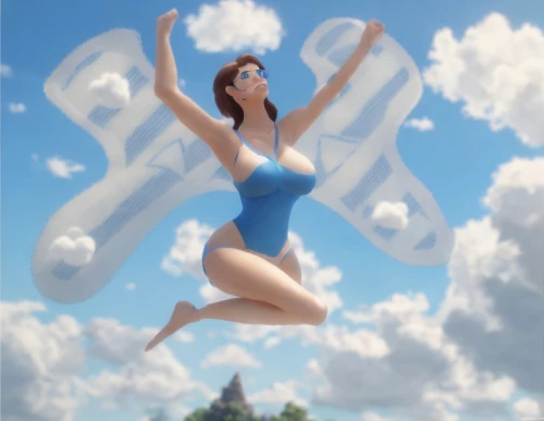 fairies aloft,flying girl,sky butterfly,figure of paragliding,aerialist,angel figure,skydiver,majorette (dancer),digital compositing,3d fantasy,aerial hoop,flying trapeze,flying disc,3d model,fliederblueten,world digital painting,3d render,angel statue,montgolfiade,flying heart,Game&Anime,Pixar 3D,Pixar 3D