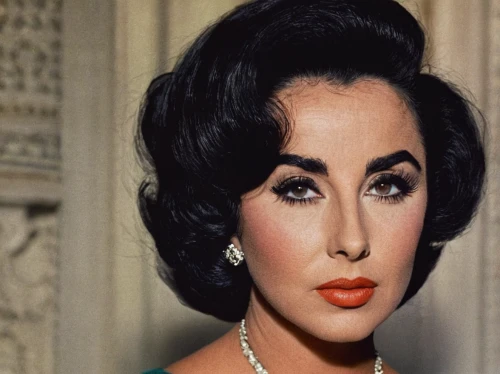elizabeth taylor,elizabeth taylor-hollywood,joan collins-hollywood,callas,vintage makeup,model years 1958 to 1967,13 august 1961,dita,1965,jean simmons-hollywood,model years 1960-63,beauty icons,60's icon,kim,1967,georgine,pearl necklace,british actress,queen s,elizabeth ii,Photography,Documentary Photography,Documentary Photography 18