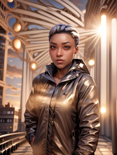 portrait background,visual effect lighting,digital compositing,custom portrait,lira,clementine,jacket,rosa ' amber cover,jaya,shepard,3d rendered,life stage icon,tracksuit,chainlink,ebony,lux,3d model,merc,gradient mesh,ash leigh