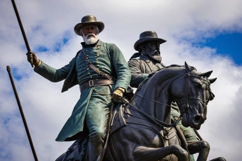 equestrian statue,man and horses,andrew jackson statue,don quixote,victor emmanuel ii monument,gunfighter,the statue,george washington,lincoln monument,conquistador,stagecoach,statues,cavalry,abraham lincoln monument,statue,liberty statue,bronze horseman,western riding,general lee,founding,Art,Classical Oil Painting,Classical Oil Painting 05