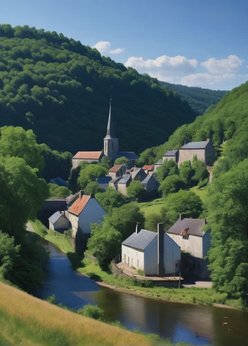 eifel,creuse,ardennes,alsace,rhineland palatinate,normandie region,lower franconia,northern black forest,church painting,moselle river,hellenthal,dordogne,vosges-rose,abbaye de belloc,styria,thuringia,gruyere you savoie,moret-sur-loing,bad urach,fortified church,Art,Artistic Painting,Artistic Painting 30