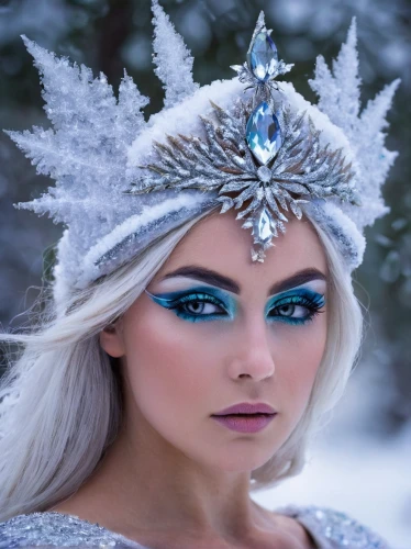 the snow queen,ice queen,white rose snow queen,suit of the snow maiden,ice princess,headpiece,headdress,unicorn crown,feather headdress,violet head elf,miss circassian,elsa,winterblueher,blue snowflake,diadem,princess crown,white fur hat,ice crystal,indian headdress,father frost,Conceptual Art,Sci-Fi,Sci-Fi 20