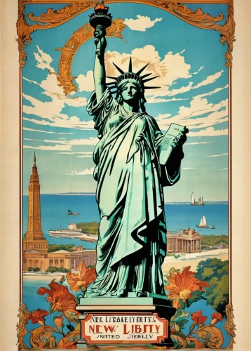 liberty enlightening the world,the statue of liberty,statue of liberty,lady liberty,travel poster,liberty,ellis island,a sinking statue of liberty,united state,liberty statue,queen of liberty,liberty island,bartholdi,united states of america,usa landmarks,united states,poster,film poster,cover,america,Conceptual Art,Fantasy,Fantasy 22