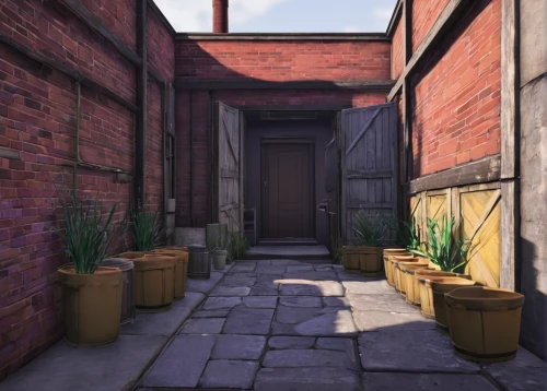 alleyway,alley,old linden alley,potted plants,courtyard,narrow street,loading dock,warehouse,backgrounds texture,rescue alley,red brick,cobble,backgrounds,brick background,corner flowers,yard,blind alley,tenement,background texture,brick wall background,Art,Artistic Painting,Artistic Painting 40