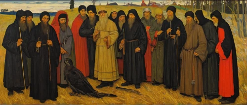 monks,pilgrims,procession,clergy,orange robes,all saints' day,group of people,nuns,contemporary witnesses,khokhloma painting,druids,villagers,burqa,the order of the fields,dance of death,archimandrite,celebration of witches,murder of crows,seven citizens of the country,romanian orthodox,Conceptual Art,Daily,Daily 18
