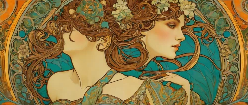 art nouveau,art nouveau design,mucha,art nouveau frame,art nouveau frames,art deco woman,alfons mucha,art deco frame,art deco,amano,art deco ornament,girl in a wreath,art deco wreaths,absinthe,orange blossom,dryad,laurel wreath,rusalka,decorative figure,celtic queen,Illustration,Black and White,Black and White 21