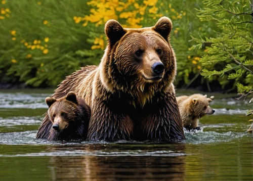 brown bears,kodiak bear,brown bear,grizzlies,grizzly bear,bear kamchatka,bear cubs,bear guardian,grizzly cub,bears,black bears,the bears,great bear,alaska,cute bear,cub,grizzly,mother and children,wildlife,the mother and children,Conceptual Art,Sci-Fi,Sci-Fi 21