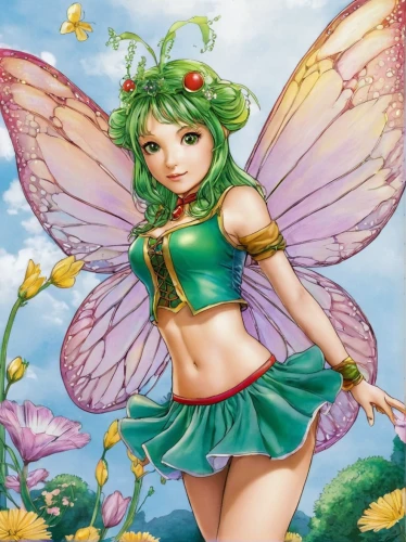 flower fairy,fae,rosa 'the fairy,vanessa (butterfly),garden fairy,rosa ' the fairy,fairies aloft,fairy,faerie,cupido (butterfly),child fairy,faery,aurora butterfly,little girl fairy,navi,pollen panties,julia butterfly,butterfly green,fairy world,evil fairy,Illustration,Japanese style,Japanese Style 11