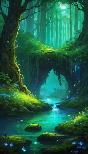 elven forest,fairy forest,fantasy landscape,druid grove,forest glade,fairytale forest,forest background,forest landscape,green forest,cartoon video game background,the forest,enchanted forest,forest,forest of dreams,forest path,haunted forest,frog background,holy forest,the forests,fantasy picture,Illustration,Realistic Fantasy,Realistic Fantasy 30