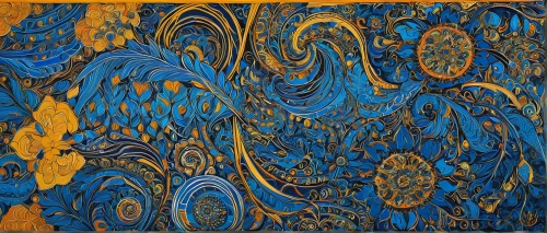 marbled,whirlpool pattern,abstract gold embossed,batik,wall panel,blue painting,abstract painting,blue sea shell pattern,blue mold,motifs of blue stars,paisley digital background,dark blue and gold,gold paint strokes,abstract artwork,gold paint stroke,denim fabric,ceramic tile,batik design,abstraction,abstract background,Illustration,Black and White,Black and White 19