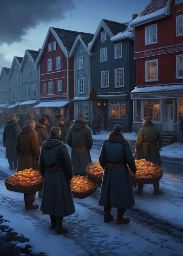 carolers,medieval market,bergen,winter village,advent market,pilgrims,carol singers,winter festival,the pied piper of hamelin,trondheim,bremen town musicians,medieval street,marketplace,nordic christmas,candlemas,celebration of witches,jockgrim old town,to collect chestnuts,grindelwald,medieval town,Illustration,Realistic Fantasy,Realistic Fantasy 28