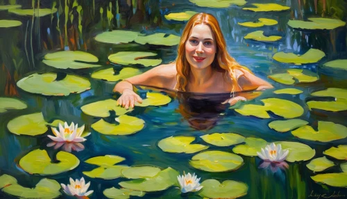 water lilies,nymphaea,lily pads,pond lily,lily pond,lilly pond,nelumbo,lotus on pond,white water lilies,water lily,lily pad,waterlily,pond flower,lotuses,water lilly,nymphaea gigantea,girl in flowers,oil painting on canvas,oil painting,large water lily,Conceptual Art,Oil color,Oil Color 22