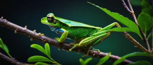 green crested lizard,squirrel tree frog,red-eyed tree frog,coral finger tree frog,pacific treefrog,tree frog,carolina anole,green lizard,ring-tailed iguana,tree frogs,european green lizard,barking tree frog, anole,anole,broadbill,emerald lizard,common chameleon,green iguana,eastern dwarf tree frog,wallace's flying frog,Illustration,Realistic Fantasy,Realistic Fantasy 36