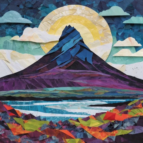 shirakami-sanchi,pachamama,fuji mountain,mount fuji,fuji,carol colman,mountain scene,kamchatka,mountain landscape,volcanic landscape,braque d'auvergne,mountain lake,changbai mountain,vermilion lakes,mountainous landscape,three peaks,mitre peak,salt meadow landscape,annapurna,mt fuji,Unique,Paper Cuts,Paper Cuts 07