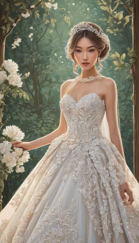 bridal clothing,bridal dress,wedding gown,wedding dresses,wedding dress,bridal,quinceanera dresses,wedding dress train,ball gown,silver wedding,bridal accessory,bridal jewelry,white rose snow queen,cinderella,bridal party dress,sun bride,debutante,bride,bridal veil,wedding photo,Illustration,Japanese style,Japanese Style 15