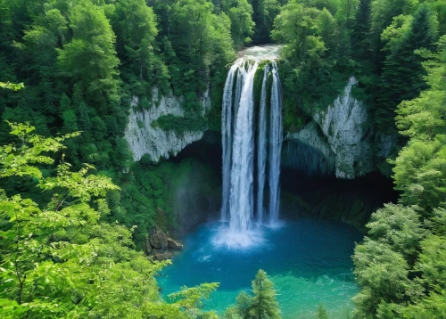 green waterfall,wasserfall,plitvice,falls,water falls,tower fall,brown waterfall,water fall,waterfalls,waterfall,cascades,slovenia,bridal veil fall,jet d'eau,croatia,cascade,krka national park,falls of the cliff,the chubu sangaku national park,ash falls,Art,Classical Oil Painting,Classical Oil Painting 34