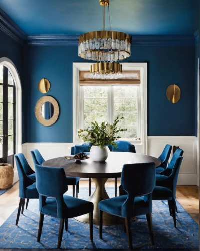 dining room table,breakfast room,dining room,blue room,dining table,mazarine blue,kitchen & dining room table,blue lamp,blue leaf frame,interior decor,cobalt blue,blue painting,contemporary decor,danish room,blue and white porcelain,modern decor,scandinavian style,interior design,great room,breakfast table,Illustration,American Style,American Style 10