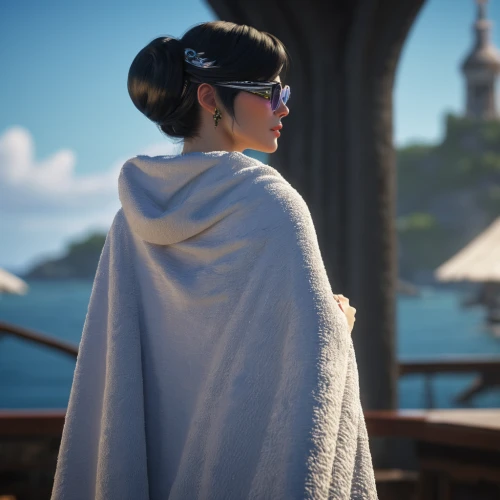 cloak,imperial coat,caped,bathrobe,cape,celebration cape,overlook,imperial shores,cinematic,summer coat,horizon,dubrovnik,winterblueher,star of the cape,suit of the snow maiden,sun protection,coat,the horizon,sightseeing,abaya,Illustration,American Style,American Style 08