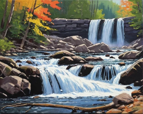 cascades,brown waterfall,flowing creek,ilse falls,a small waterfall,bridal veil fall,water falls,waterfall,ash falls,cascade,brook landscape,fall landscape,mountain stream,waterfalls,rushing water,falls of the cliff,oil painting on canvas,water fall,oil painting,cascading,Photography,Fashion Photography,Fashion Photography 08