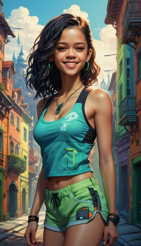 female runner,tiana,sports girl,world digital painting,rosa ' amber cover,muscle woman,sci fiction illustration,maya,digital compositing,portrait background,fitness and figure competition,game illustration,cuba background,girl in t-shirt,street sports,sprint woman,maria bayo,women climber,havana,city ​​portrait,Conceptual Art,Fantasy,Fantasy 17