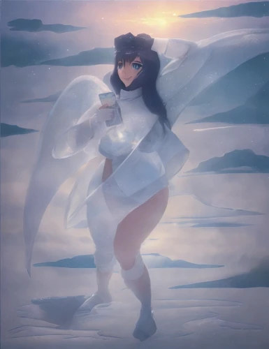 fairy tern,ghost girl,the sea maid,fairy penguin,the wind from the sea,water-the sword lily,fantasia,beach moonflower,snow angel,angel girl,angel wing,wind wave,sea swallow,eternal snow,white feather,the snow queen,white sand,disney baymax,sea-salt,fragrant snow sea,Game&Anime,Manga Characters,Fantasy