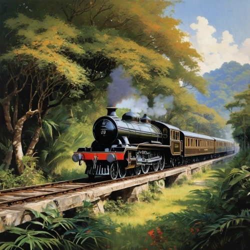 steam train,steam locomotives,steam special train,steam railway,wooden railway,children's railway,scotsman,steam locomotive,waverley,international trains,hogwarts express,highland main line,wooden train,prince of wales,goods train,queensland rail,green train,freight locomotive,locomotives,the train,Art,Classical Oil Painting,Classical Oil Painting 32