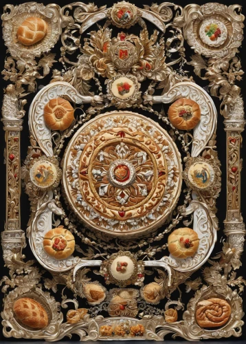 circular ornament,floral ornament,corinthian order,ceiling,wall panel,entablature,decorative frame,patterned wood decoration,astronomical clock,frame ornaments,wall plate,decorative plate,ceiling fixture,stucco ceiling,romanesque,the ceiling,ornament,brooch,ornate,decorative element,Illustration,Black and White,Black and White 03
