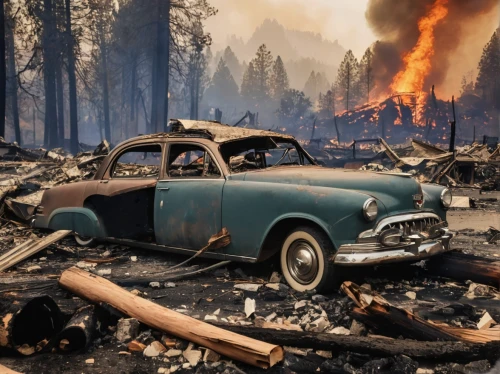 wildfires,burned land,volvo amazon,scorched earth,triggers for forest fire,forest fires,deforested,bushfire,the conflagration,wildfire,forest fire,environmental destruction,sweden fire,nature conservation burning,fire land,studebaker lark,bush fire,conflagration,apocalyptic,fire damage,Conceptual Art,Fantasy,Fantasy 02