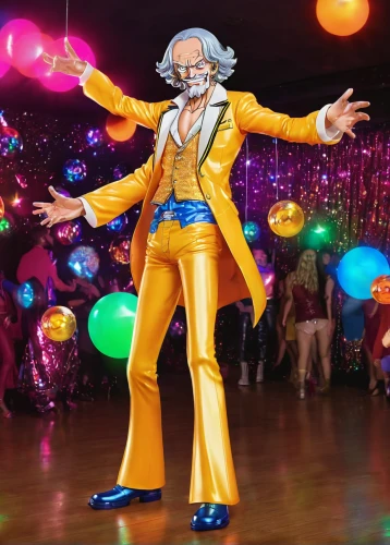 disco,las vegas entertainer,neon carnival brasil,great as a stilt performer,dancing dave minion,go-go dancing,sanji,kontroller,prism ball,samba deluxe,solo entertainer,ringmaster,albert einstein,mozartkugel,mozartkugeln,boogie woogie,waltz,mardi gras,cirque du soleil,the man floating around,Illustration,Realistic Fantasy,Realistic Fantasy 38