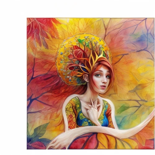 watercolor women accessory,girl in a wreath,boho art,fairy peacock,girl in flowers,flora,virgo,dahlia,feather headdress,flower painting,flame flower,fire flower,fae,beautiful bonnet,peacock,headdress,woman's hat,girl with a wheel,the hat of the woman,phoenix rooster,Common,Common,Natural