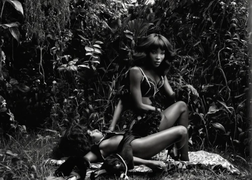 tura satana,tiger lily,african woman,black woman,voodoo woman,aborigine,black jane doe,secret garden of venus,jungle,african american woman,faun,wild orchid,black models,in the tall grass,photo session in bodysuit,the enchantress,garden of eden,ebony,dryad,cave girl,Photography,Black and white photography,Black and White Photography 02