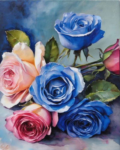 watercolor roses,blue rose,watercolor roses and basket,noble roses,flower painting,oil painting on canvas,colorful roses,blue moon rose,esperance roses,spray roses,oil painting,blooming roses,blue rose near rail,garden roses,rose roses,sugar roses,blue painting,oil on canvas,blue hydrangea,roses-fruit,Illustration,Paper based,Paper Based 04