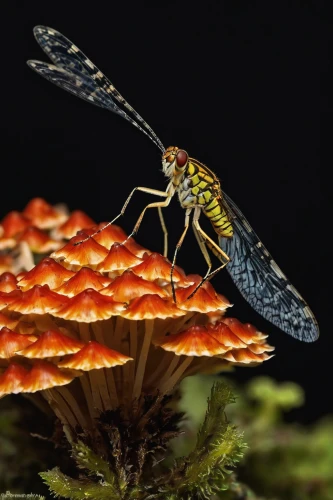 fly amanita,fly agaric,perched on a log,amanita,macro photography,robber flies,damselfly,treehopper,syrphid fly,macro world,sawfly,flying insect,red fly agaric mushroom,red fly agaric,drosophila,dragonflies and damseflies,artificial fly,dragonfly,drosophila melanogaster,lacewing,Illustration,Black and White,Black and White 01