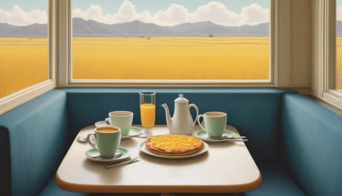 breakfast table,retro diner,tearoom,matruschka,diner,breakfast room,breakfast hotel,cafe,kitchen table,the coffee shop,watercolor cafe,alpine restaurant,olle gill,kitchenette,dining table,field of cereals,café,coffee shop,yellow wall,yellow background,Art,Artistic Painting,Artistic Painting 48