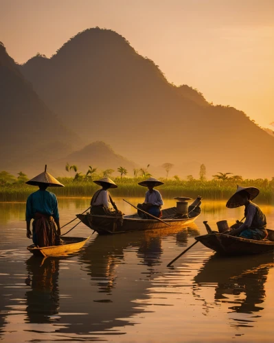 inle lake,mekong river,mekong,canoes,laos,canoeing,vietnam,kampot,nile river,traditional vietnamese musical instruments,fishermen,people fishing,ha giang,cambodia,myanmar,row boats,southeast asia,vietnam's,river nile,rowing boats,Photography,Artistic Photography,Artistic Photography 10