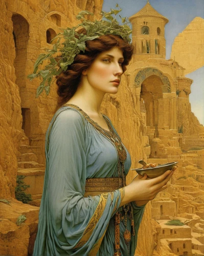 artemisia,athena,emile vernon,woman holding a smartphone,cleopatra,woman at the well,antiquity,cybele,aphrodite,lycaenid,classical antiquity,olympus,woman of straw,mucha,ancient art,minerva,the ancient world,accolade,cepora judith,orientalism,Illustration,Retro,Retro 01