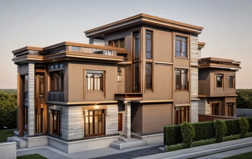 house with caryatids,two story house,gold stucco frame,architectural style,build by mirza golam pir,luxury real estate,classical architecture,large home,3d rendering,wooden facade,luxury home,model house,house purchase,residential house,brownstone,stucco frame,exterior decoration,luxury property,frame house,house sales,Architecture,Villa Residence,Modern,None