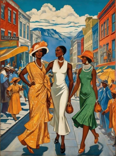 afro american girls,beautiful african american women,1920s,1929,1940 women,1950s,david bates,vintage art,1926,harlem,1925,juneteenth,vintage illustration,black women,1921,african american woman,woman walking,1920's,jack roosevelt robinson,1952,Illustration,Realistic Fantasy,Realistic Fantasy 21