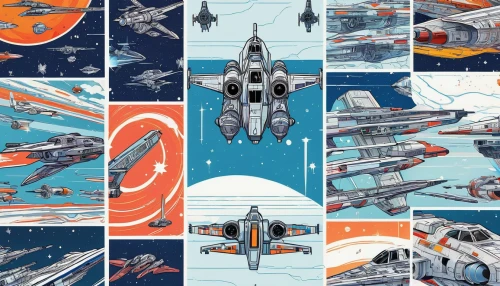 space ships,x-wing,spaceships,rows of planes,sci fiction illustration,space tourism,star wars,starwars,spaceship space,fleet and transportation,delta-wing,retro pattern,fighter aircraft,sci fi,vector images,f-16,flying objects,space travel,vector infographic,united states air force,Illustration,Abstract Fantasy,Abstract Fantasy 04