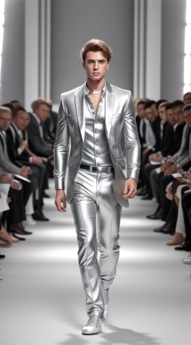 silver,man's fashion,male model,men's suit,white-collar worker,men's wear,men clothes,silver wedding,aluminum,boys fashion,walking man,silvery,steel man,suit trousers,wedding suit,aluminium,bridegroom,menswear,metallic feel,3d man