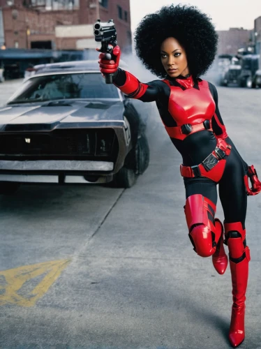 deadpool,dead pool,black women,red super hero,woman power,super heroine,woman strong,cosplay image,maria bayo,black woman,wasp,mags,internationalwomensday,strong woman,strong women,red,stunt performer,lady honor,cosplayer,black widow,Photography,Black and white photography,Black and White Photography 06