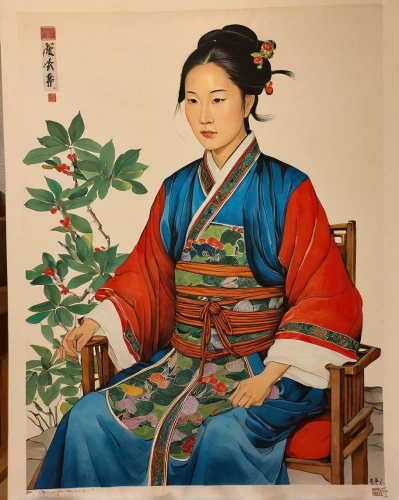 japanese woman,junshan yinzhen,oriental painting,woman sitting,khokhloma painting,motsunabe,japanese art,asian woman,luo han guo,chinese art,tai qi,rou jia mo,geisha,siu mei,yi sun sin,tieguanyin,shuanghuan noble,ikebana,cool woodblock images,hwachae,Conceptual Art,Daily,Daily 34